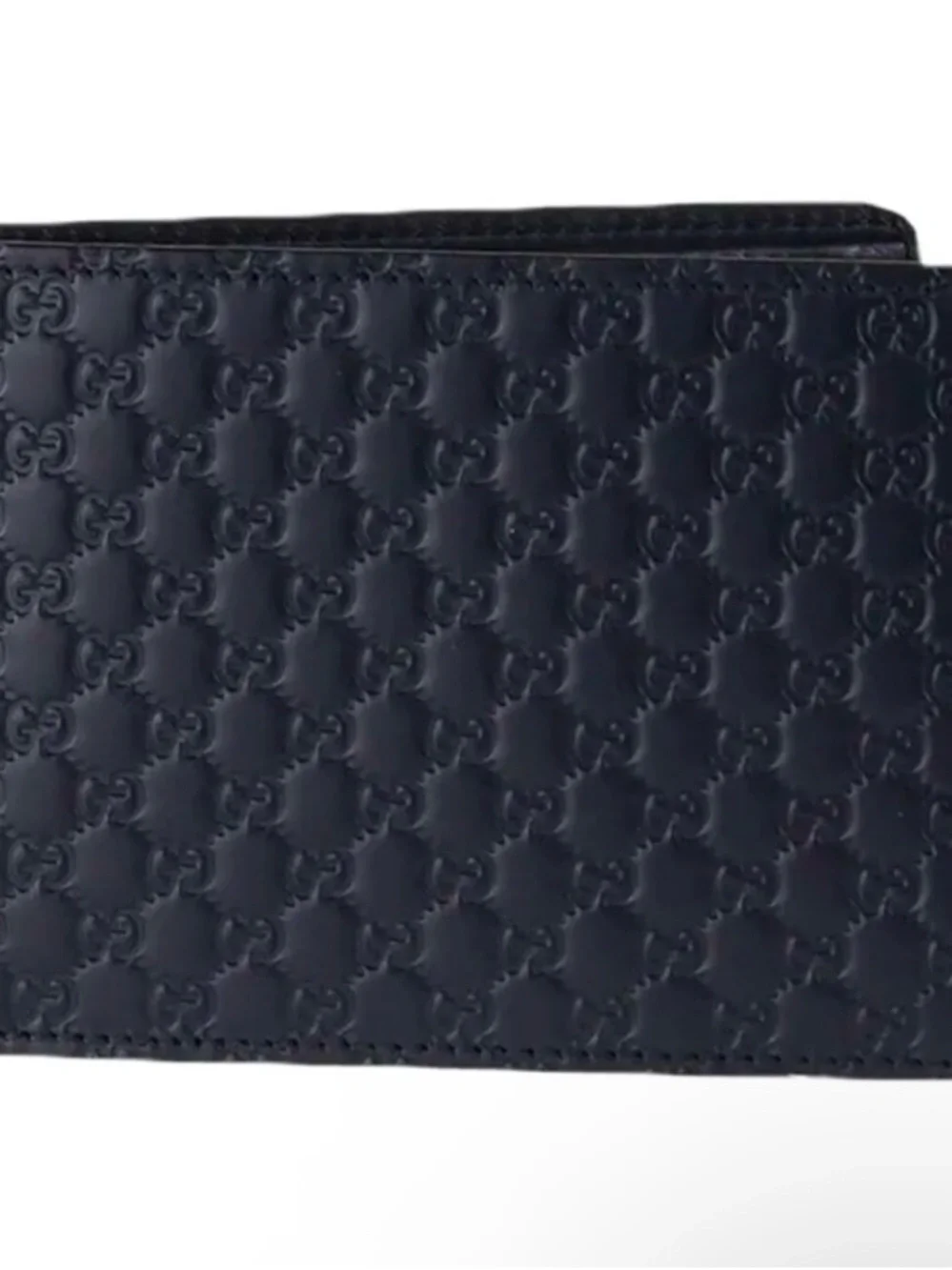Gucci Men's Navy Embossed GG Leather Wallet